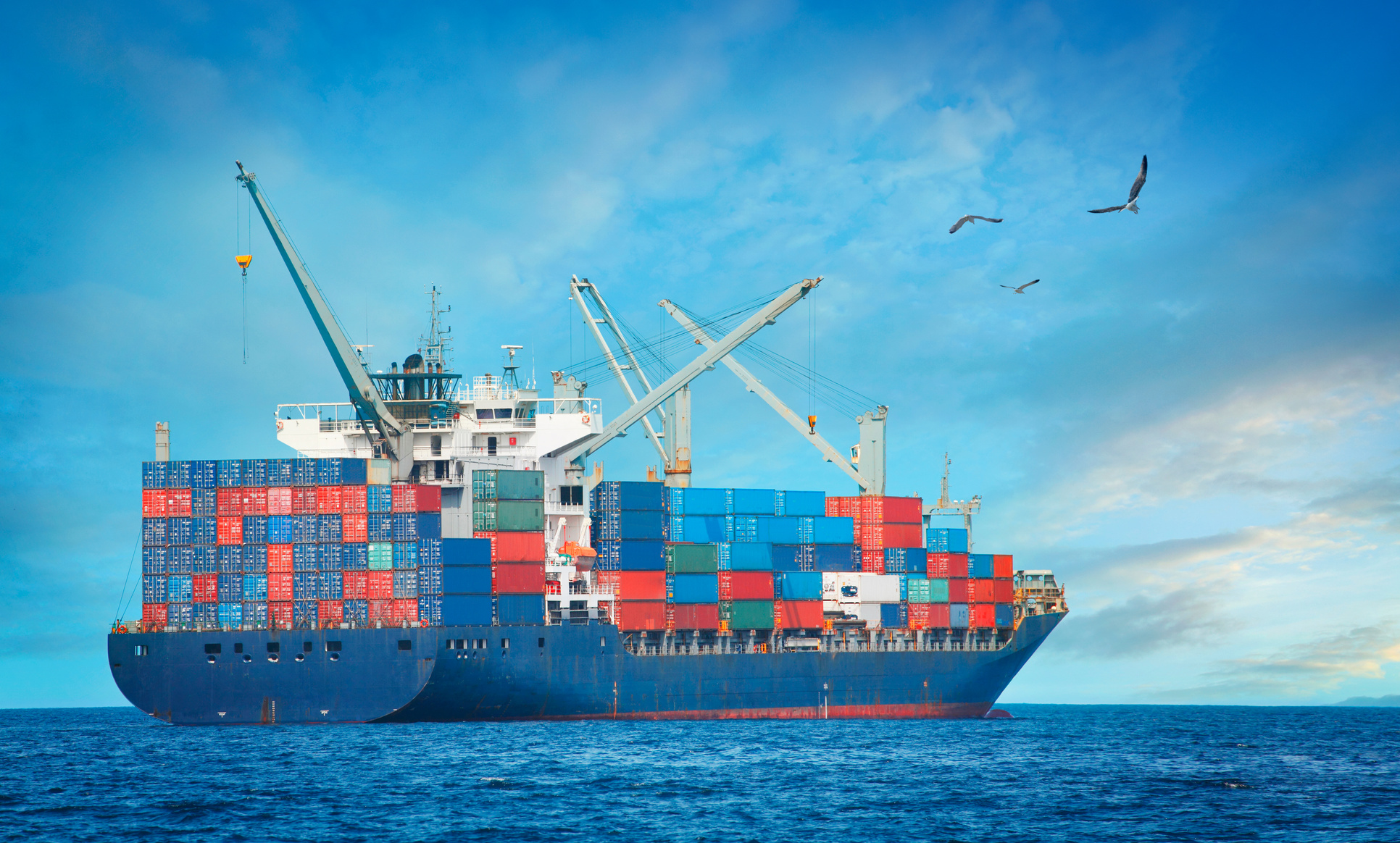 Cargo ship on the sea